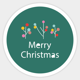 Merry Christmas colorful trees decoration Sticker